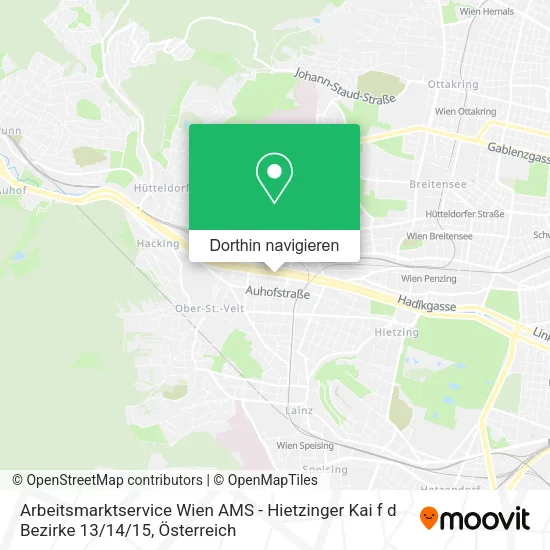 Arbeitsmarktservice Wien AMS - Hietzinger Kai f d Bezirke 13 / 14 / 15 Karte