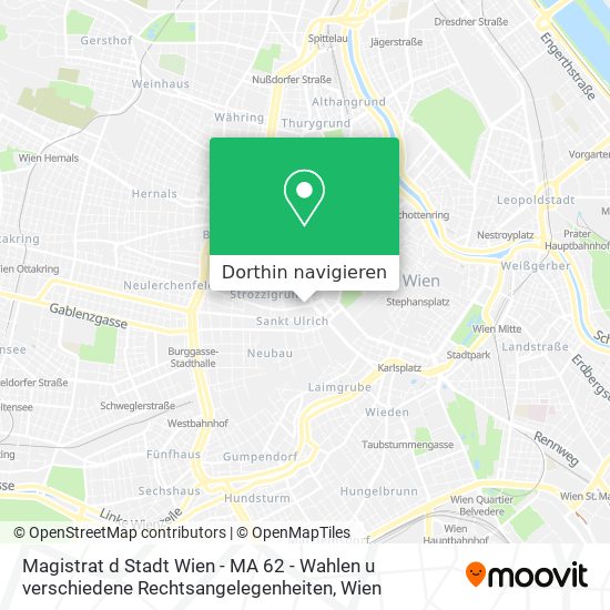 Magistrat d Stadt Wien - MA 62 - Wahlen u verschiedene Rechtsangelegenheiten Karte