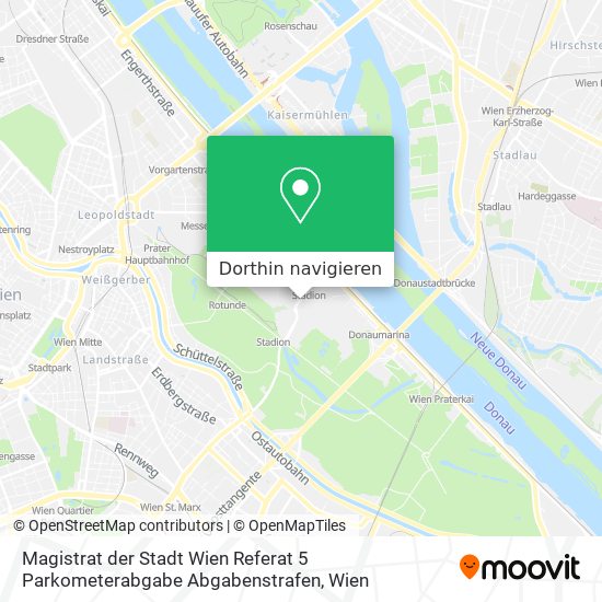 Magistrat der Stadt Wien Referat 5 Parkometerabgabe Abgabenstrafen Karte