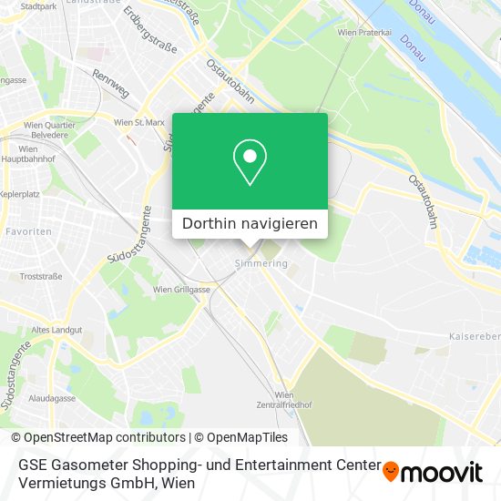 GSE Gasometer Shopping- und Entertainment Center Vermietungs GmbH Karte