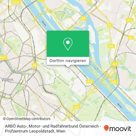 ARBÖ Auto-, Motor- und Radfahrerbund Österreich - Prüfzentrum Leopoldstadt Karte