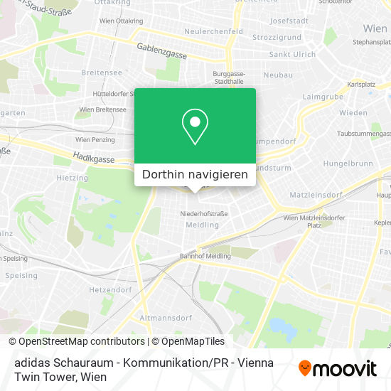 adidas Schauraum - Kommunikation / PR - Vienna Twin Tower Karte