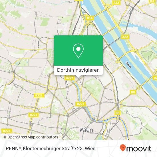 PENNY, Klosterneuburger Straße 23 Karte