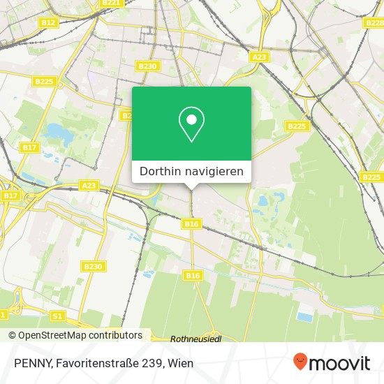 PENNY, Favoritenstraße 239 Karte