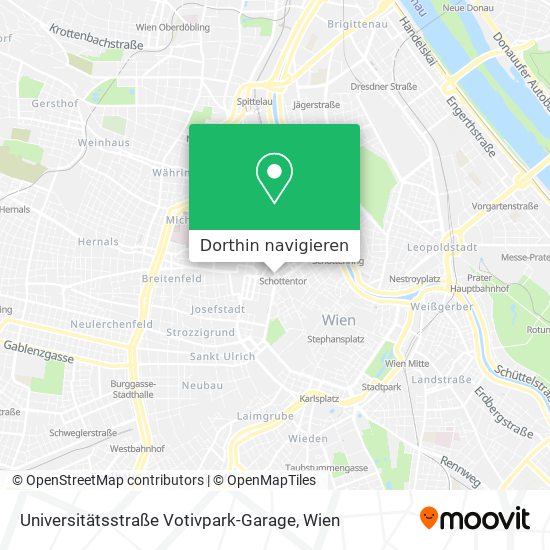 Universitätsstraße Votivpark-Garage Karte