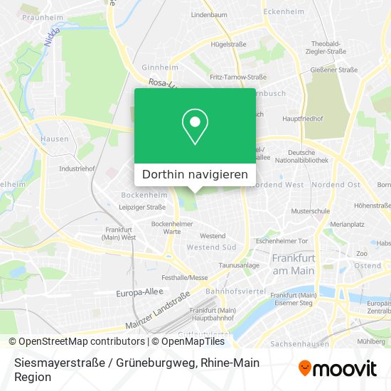 Siesmayerstraße / Grüneburgweg Karte