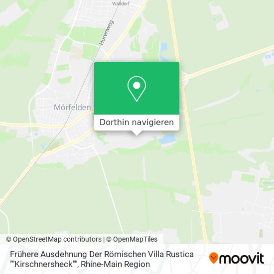 Frühere Ausdehnung Der Römischen Villa Rustica ""Kirschnersheck"" Karte