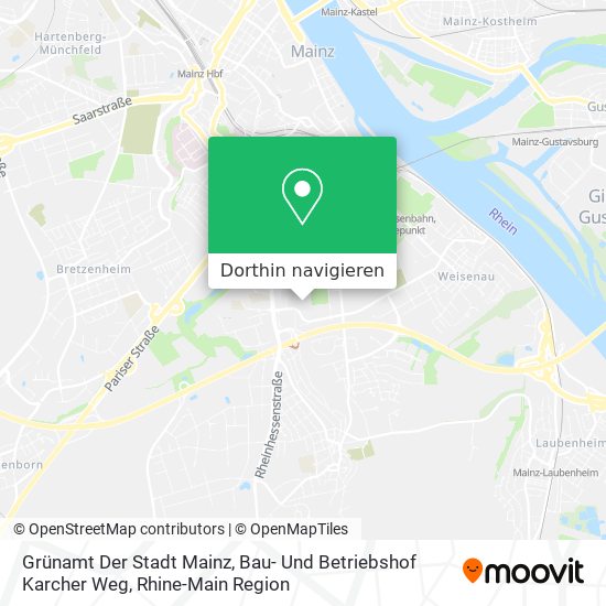 Grünamt Der Stadt Mainz, Bau- Und Betriebshof Karcher Weg Karte