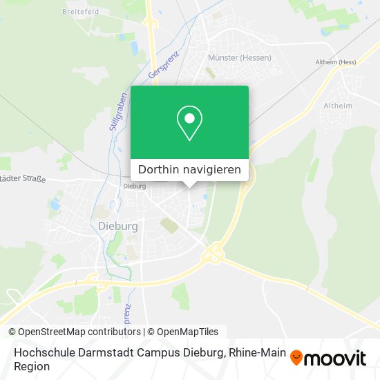 Hochschule Darmstadt Campus Dieburg Karte