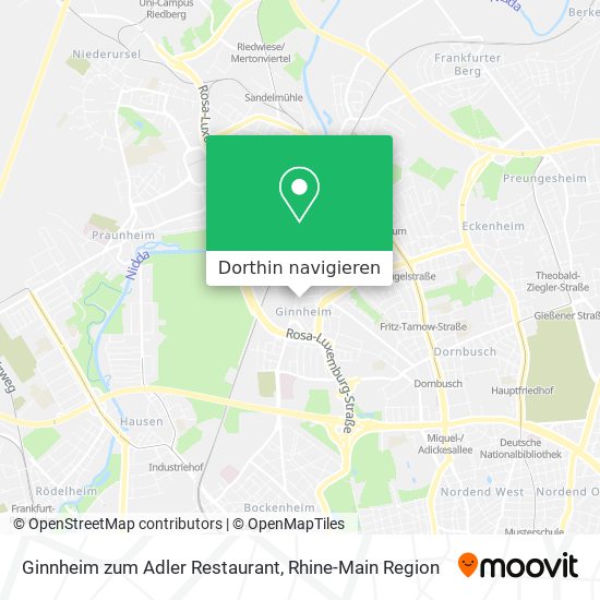 Ginnheim zum Adler Restaurant Karte