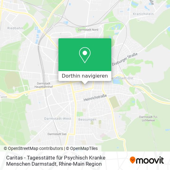 Caritas - Tagesstätte für Psychisch Kranke Menschen Darmstadt Karte