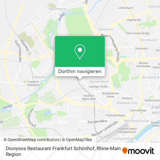 Dionysos Restaurant Frankfurt Schönhof Karte