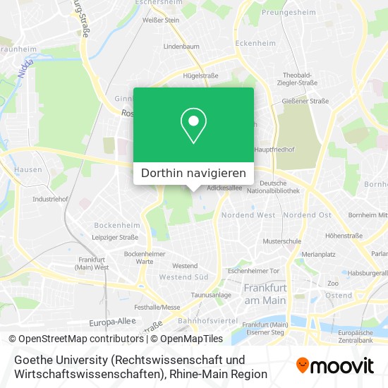Goethe University (Rechtswissenschaft und Wirtschaftswissenschaften) Karte