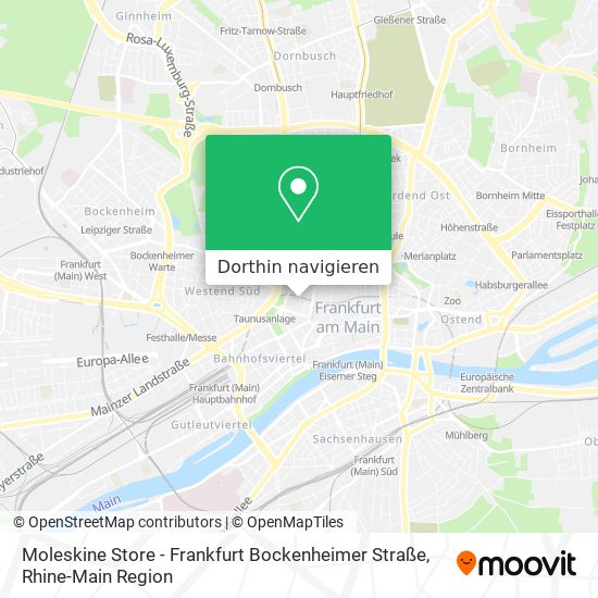 Moleskine Store - Frankfurt Bockenheimer Straße Karte