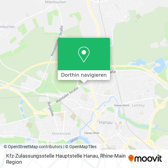 Kfz-Zulassungsstelle Hauptstelle Hanau Karte