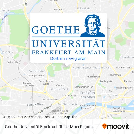 Goethe-Universität Frankfurt Karte