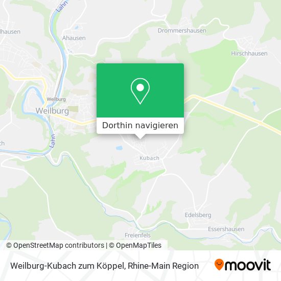 Weilburg-Kubach zum Köppel Karte