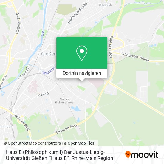 Haus E (Philosophikum I) Der Justus-Liebig-Universität Gießen ""Haus E"" Karte