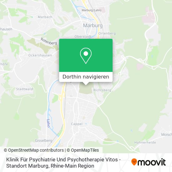 Klinik Für Psychiatrie Und Psychotherapie Vitos - Standort Marburg Karte