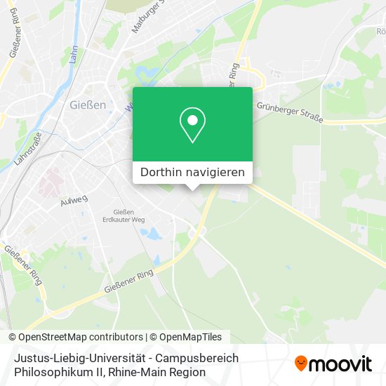 Justus-Liebig-Universität - Campusbereich Philosophikum II Karte