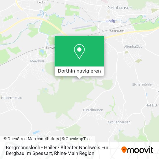 Bergmannsloch - Hailer - Ältester Nachweis Für Bergbau Im Spessart Karte