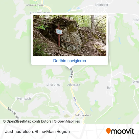 Justinusfelsen Karte
