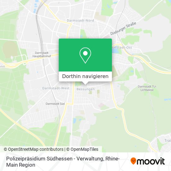 Polizeipräsidium Südhessen - Verwaltung Karte