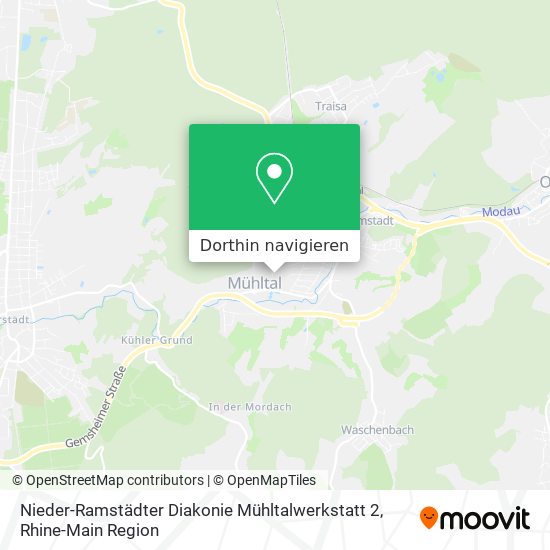 Nieder-Ramstädter Diakonie Mühltalwerkstatt 2 Karte