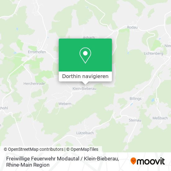 Freiwillige Feuerwehr Modautal / Klein-Bieberau Karte