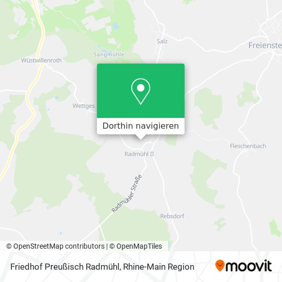 Friedhof Preußisch Radmühl Karte