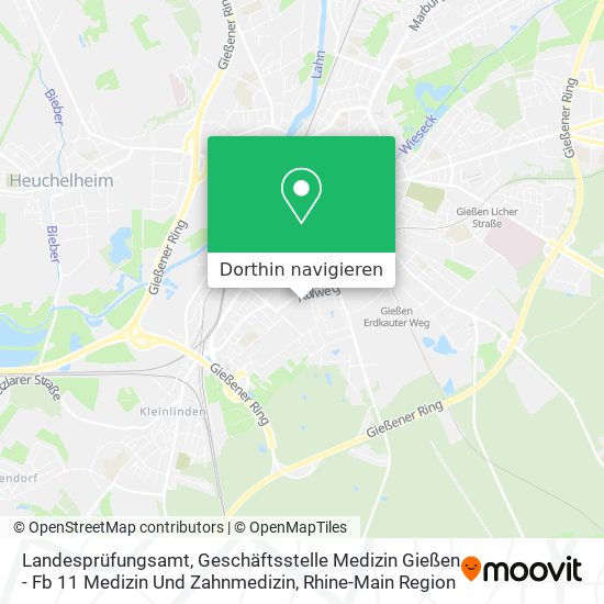 Landesprüfungsamt, Geschäftsstelle Medizin Gießen - Fb 11 Medizin Und Zahnmedizin Karte