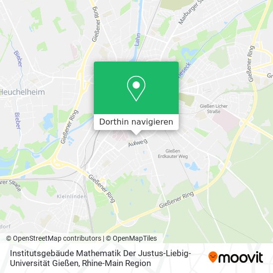 Institutsgebäude Mathematik Der Justus-Liebig-Universität Gießen Karte