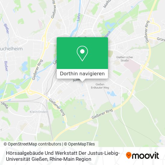Hörsaalgebäude Und Werkstatt Der Justus-Liebig-Universität Gießen Karte
