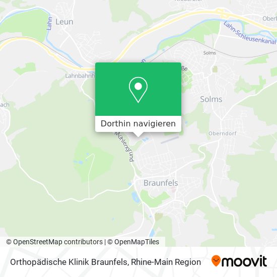 Orthopädische Klinik Braunfels Karte