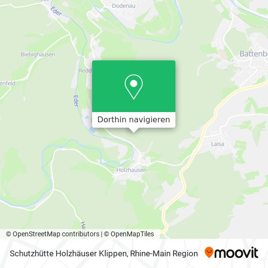 Schutzhütte Holzhäuser Klippen Karte