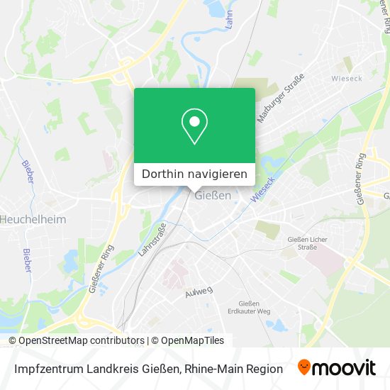Impfzentrum Landkreis Gießen Karte