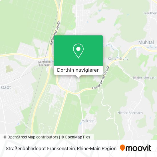 Straßenbahndepot Frankenstein Karte