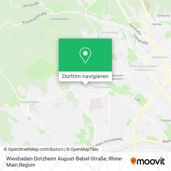 Wiesbaden-Dotzheim August-Bebel-Straße Karte