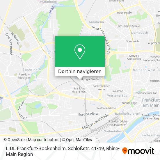 LIDL Frankfurt-Bockenheim, Schloßstr. 41-49 Karte
