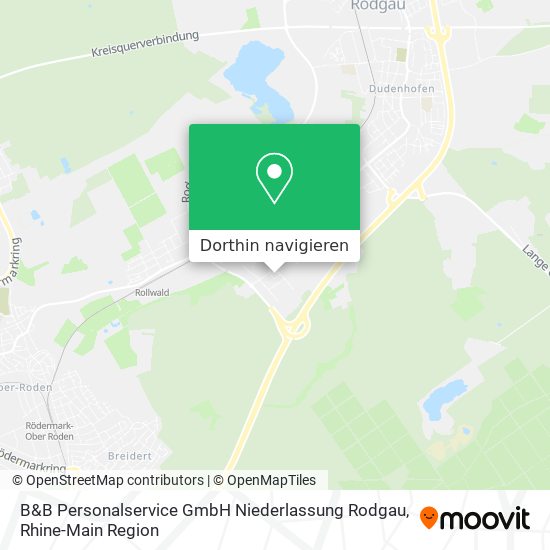 B&B Personalservice GmbH Niederlassung Rodgau Karte