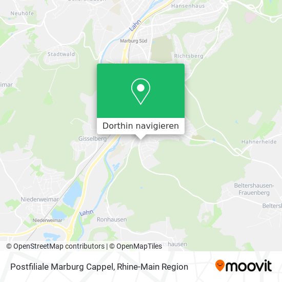 Postfiliale Marburg Cappel Karte