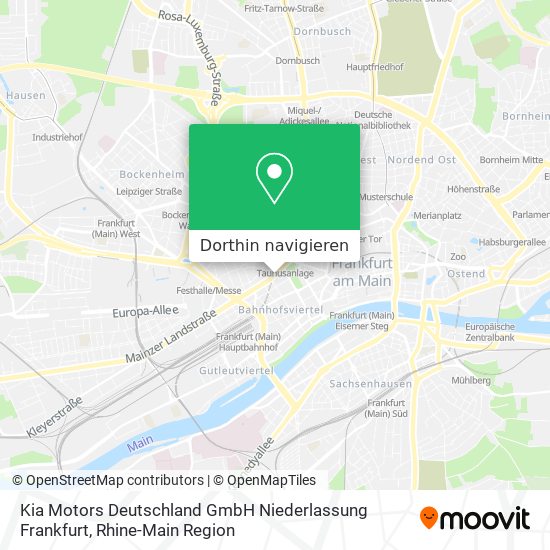 Kia Motors Deutschland GmbH Niederlassung Frankfurt Karte