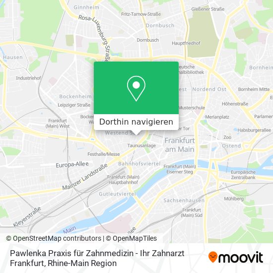 Pawlenka Praxis für Zahnmedizin - Ihr Zahnarzt Frankfurt Karte