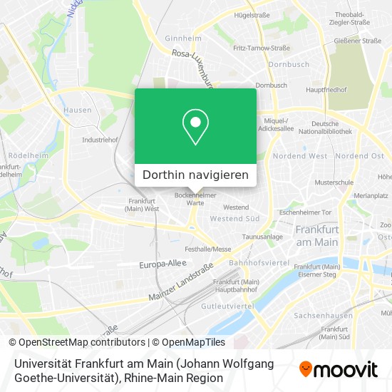 Universität Frankfurt am Main (Johann Wolfgang Goethe-Universität) Karte