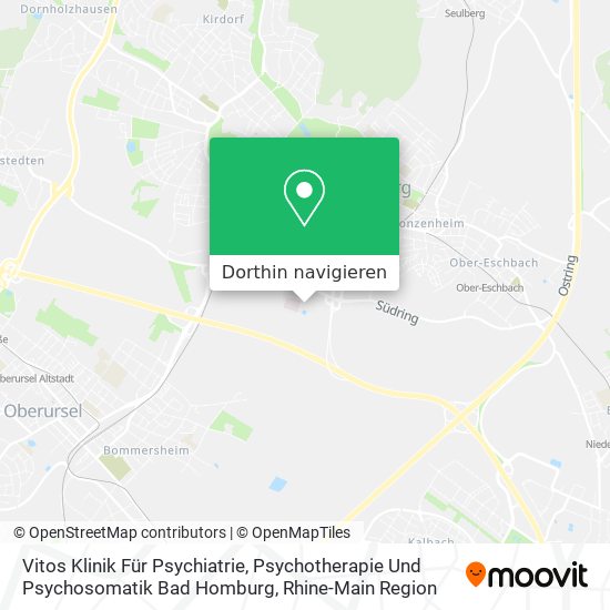 Vitos Klinik Für Psychiatrie, Psychotherapie Und Psychosomatik Bad Homburg Karte