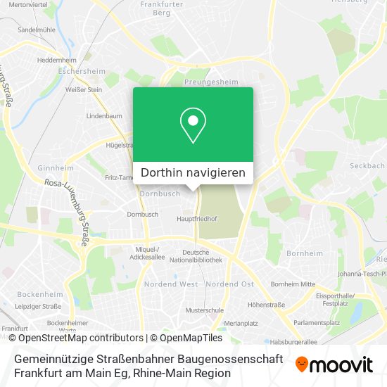 Gemeinnützige Straßenbahner Baugenossenschaft Frankfurt am Main Eg Karte