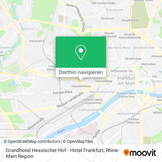 Grandhotel Hessischer Hof - Hotel Frankfurt Karte
