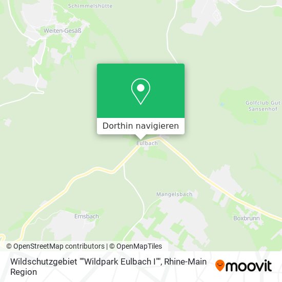 Wildschutzgebiet ""Wildpark Eulbach I"" Karte