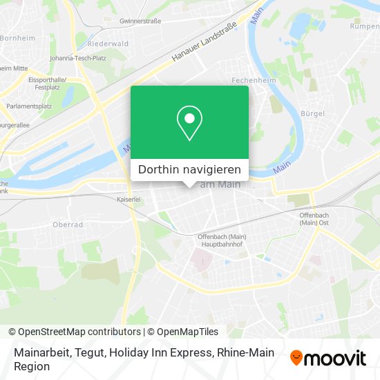 Mainarbeit, Tegut, Holiday Inn Express Karte