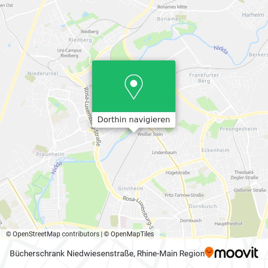 Bücherschrank Niedwiesenstraße Karte